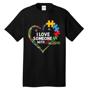 I Love Someone With Autism Heart Puzzle Tall T-Shirt