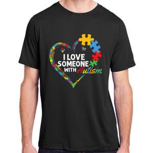 I Love Someone With Autism Heart Puzzle Adult ChromaSoft Performance T-Shirt