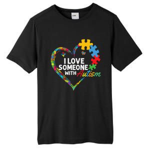 I Love Someone With Autism Heart Puzzle Tall Fusion ChromaSoft Performance T-Shirt