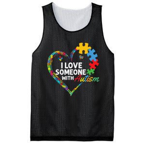 I Love Someone With Autism Heart Puzzle Mesh Reversible Basketball Jersey Tank