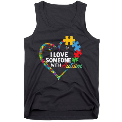 I Love Someone With Autism Heart Puzzle Tank Top