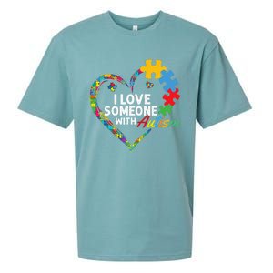 I Love Someone With Autism Heart Puzzle Sueded Cloud Jersey T-Shirt