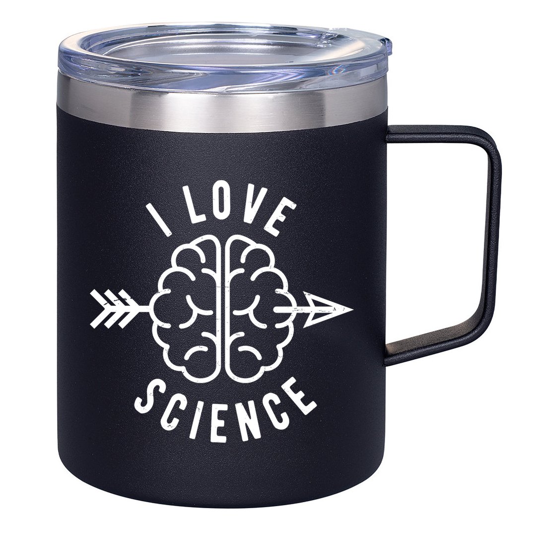 I Love Science Brain 12oz Stainless Steel Coffee Mug