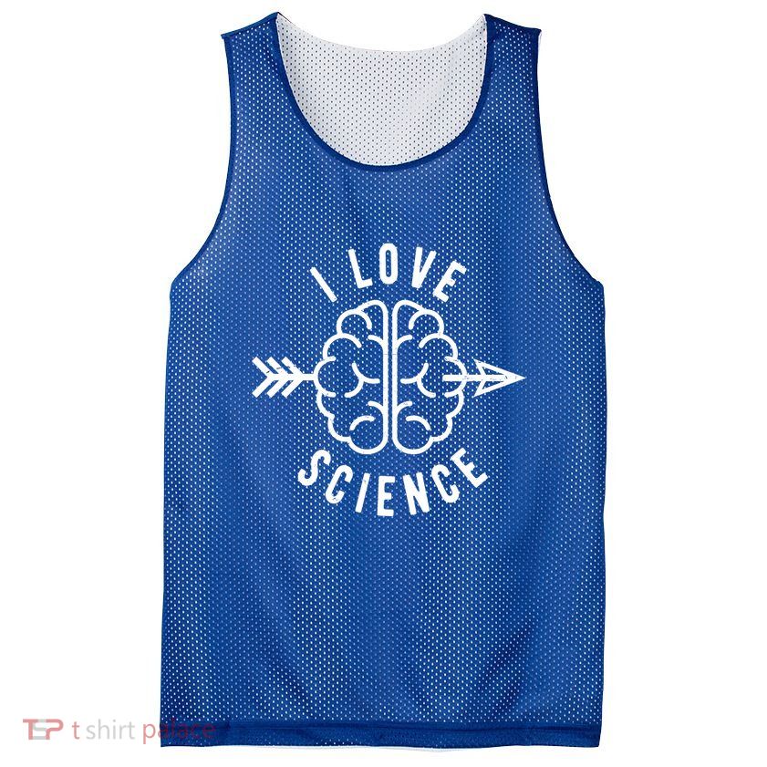 I Love Science Brain Mesh Reversible Basketball Jersey Tank