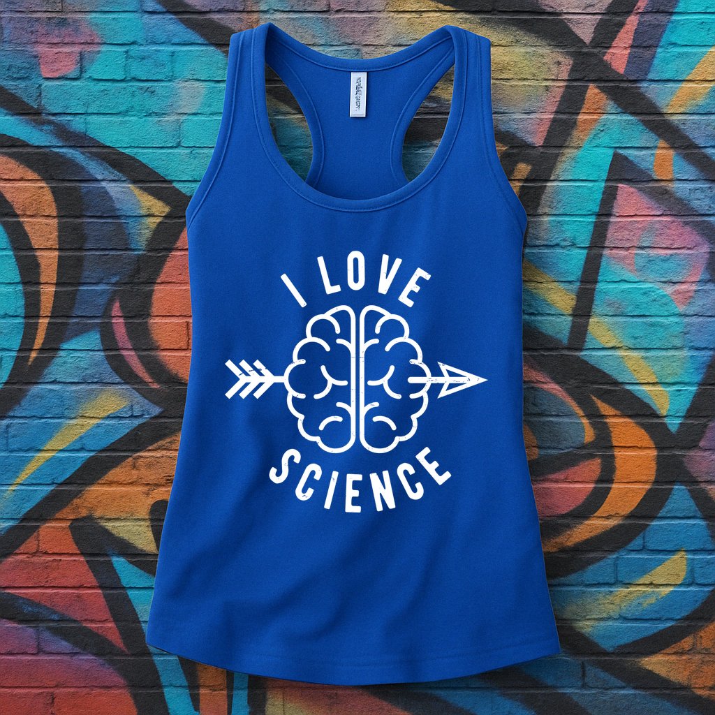 I Love Science Brain Womens Tank Top