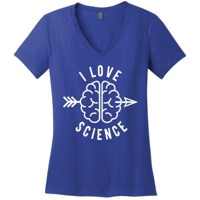 I Love Science Brain Women's V-Neck T-Shirt