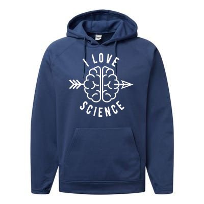 I Love Science Brain Performance Fleece Hoodie