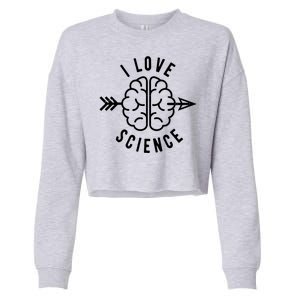 I Love Science Brain Cropped Pullover Crew