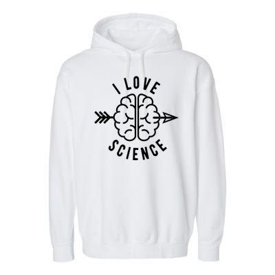 I Love Science Brain Garment-Dyed Fleece Hoodie