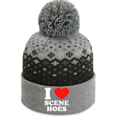 I Love Scene Hoes Funny Heart Hip Hop Cool Sarcastic Humor The Baniff Cuffed Pom Beanie