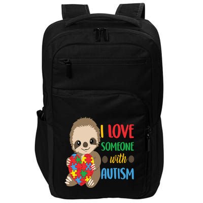 I Love Someone With Autism Cute Sloth Autistic Cool Gift Impact Tech Backpack