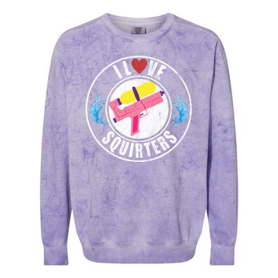 I Love Squirters Funny I Heart Squirters Colorblast Crewneck Sweatshirt