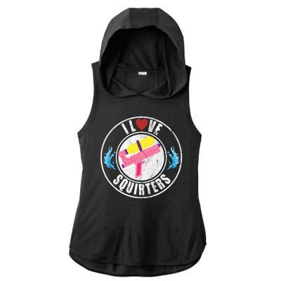 I Love Squirters Funny I Heart Squirters Ladies PosiCharge Tri-Blend Wicking Draft Hoodie Tank