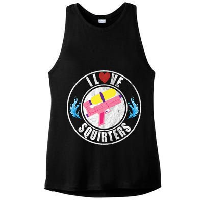 I Love Squirters Funny I Heart Squirters Ladies PosiCharge Tri-Blend Wicking Tank