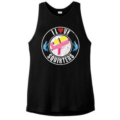 I Love Squirters Funny I Heart Squirters Ladies PosiCharge Tri-Blend Wicking Tank