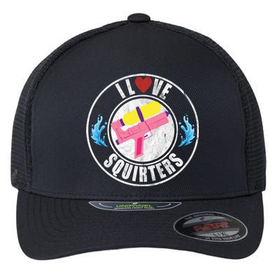 I Love Squirters Funny I Heart Squirters Flexfit Unipanel Trucker Cap