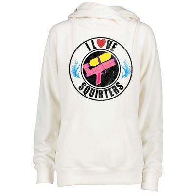 I Love Squirters Funny I Heart Squirters Womens Funnel Neck Pullover Hood