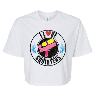 I Love Squirters Funny I Heart Squirters Bella+Canvas Jersey Crop Tee