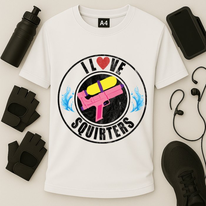 I Love Squirters Funny I Heart Squirters Cooling Performance Crew T-Shirt