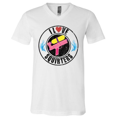 I Love Squirters Funny I Heart Squirters V-Neck T-Shirt