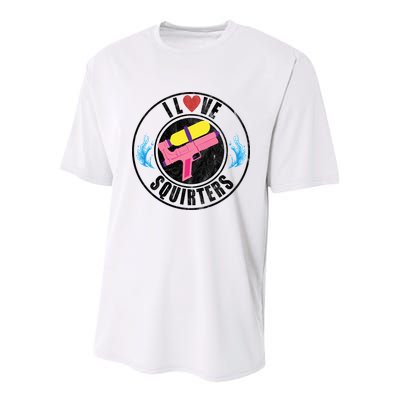I Love Squirters Funny I Heart Squirters Youth Performance Sprint T-Shirt