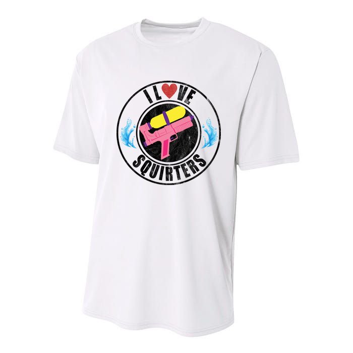 I Love Squirters Funny I Heart Squirters Youth Performance Sprint T-Shirt