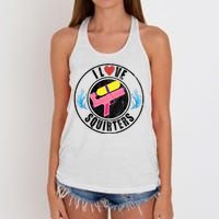 I Love Squirters Funny I Heart Squirters Women's Knotted Racerback Tank