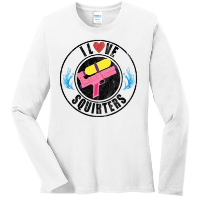 I Love Squirters Funny I Heart Squirters Ladies Long Sleeve Shirt