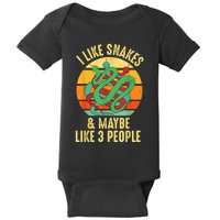 I Like Snakes Retro Reptile Vintage Herpetologist Baby Bodysuit