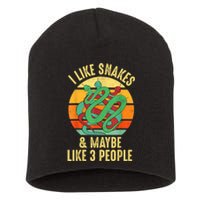 I Like Snakes Retro Reptile Vintage Herpetologist Short Acrylic Beanie