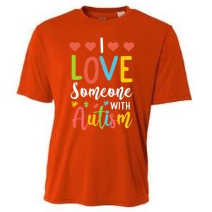 I Love Someone With Autism Aspergers Syndrome Disorders Cute Gift Cooling Performance Crew T-Shirt