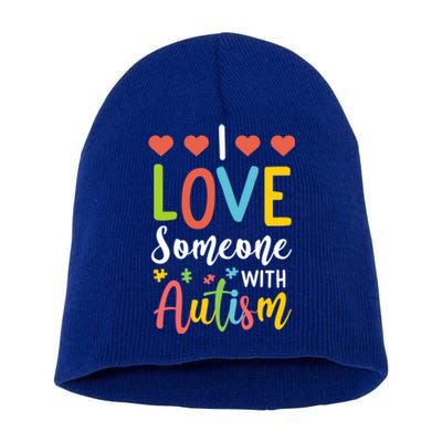 I Love Someone With Autism Aspergers Syndrome Disorders Cute Gift Short Acrylic Beanie