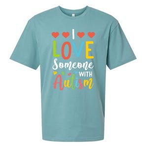 I Love Someone With Autism Aspergers Syndrome Disorders Cute Gift Sueded Cloud Jersey T-Shirt