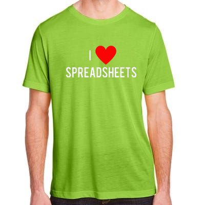 I love spreadsheets. With a heart Adult ChromaSoft Performance T-Shirt