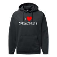 I love spreadsheets. With a heart Performance Fleece Hoodie