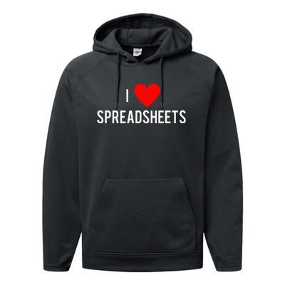 I love spreadsheets. With a heart Performance Fleece Hoodie