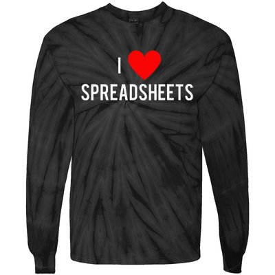 I love spreadsheets. With a heart Tie-Dye Long Sleeve Shirt