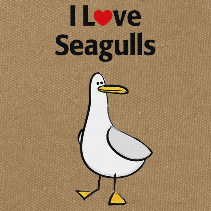 I Love Seagulls Cotton Canvas Backpack