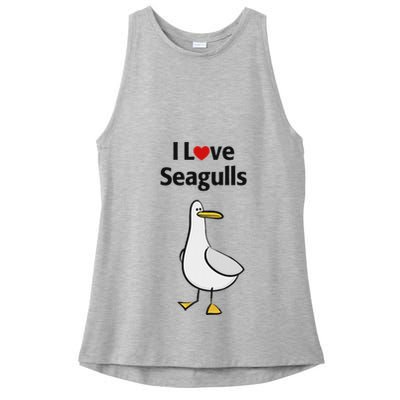 I Love Seagulls Ladies PosiCharge Tri-Blend Wicking Tank