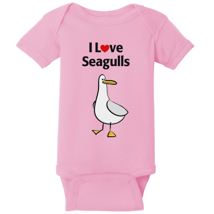 I Love Seagulls Baby Bodysuit