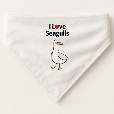 I Love Seagulls USA-Made Doggie Bandana