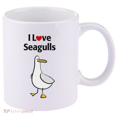 I Love Seagulls 11oz C Handle Ceramic Mug