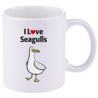 I Love Seagulls 11oz C Handle Ceramic Mug