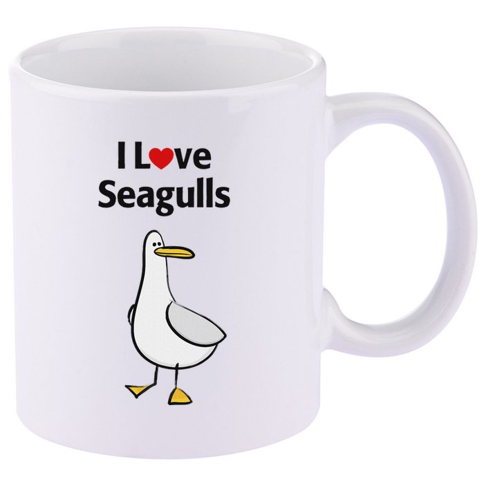 I Love Seagulls 11oz C Handle Ceramic Mug