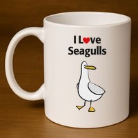I Love Seagulls 11oz C Handle Ceramic Mug