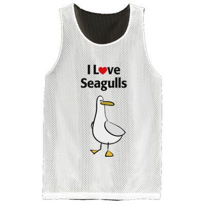 I Love Seagulls Mesh Reversible Basketball Jersey Tank