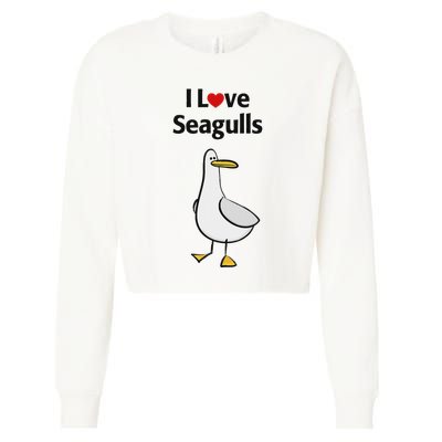 I Love Seagulls Cropped Pullover Crew