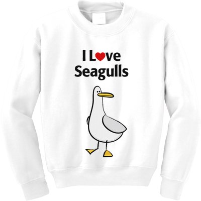 I Love Seagulls Kids Sweatshirt
