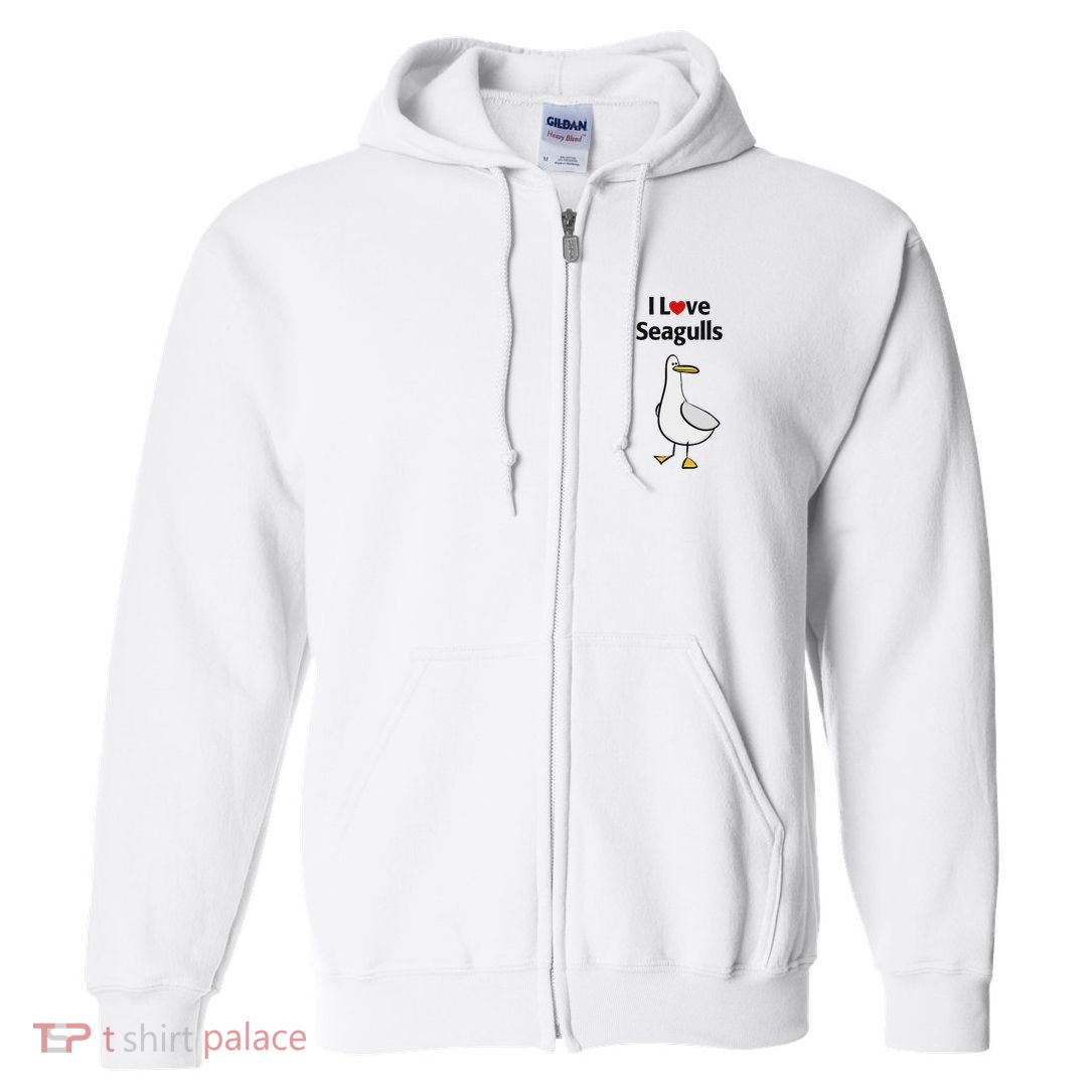 I Love Seagulls Full Zip Hoodie