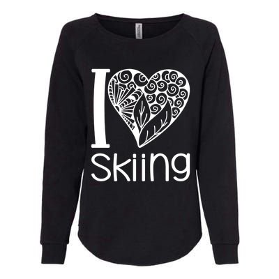 I Love Skiing For Ski Lovers Gift Womens California Wash Sweatshirt